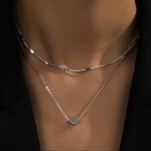 Simple Double-layer Love Clavicle Peach Heart Love Necklace